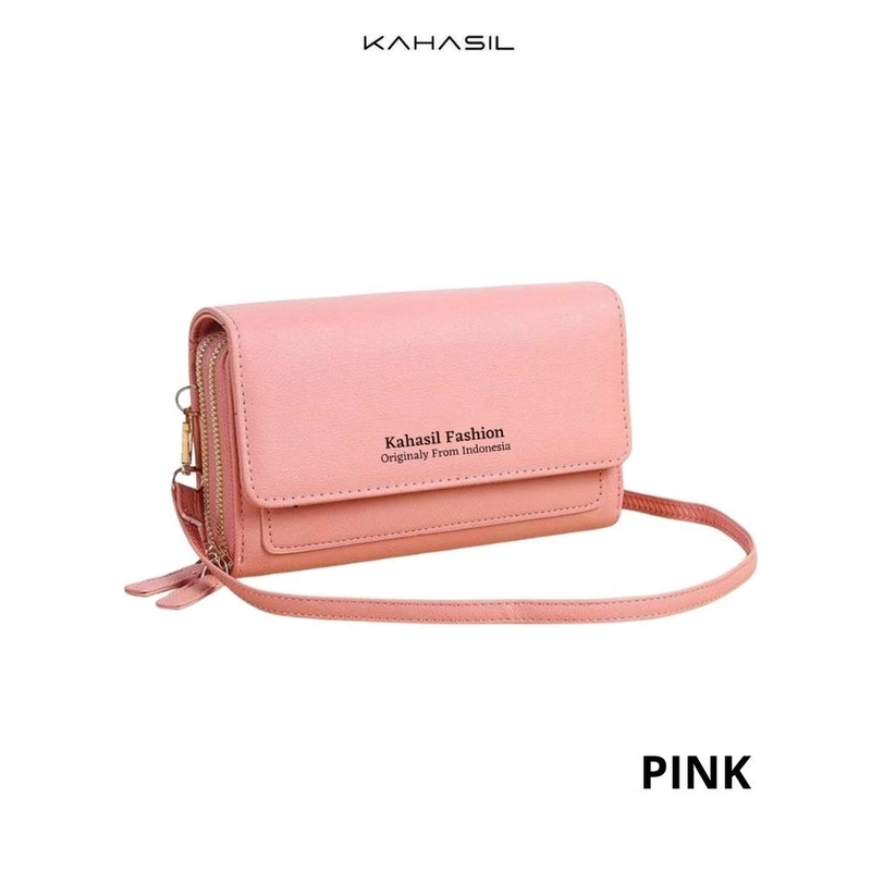 Product image KAHASIL - Tas Selempang Wanita Sling Bag Dompet Hp Kulit PU Leather KHTS02 all variant PINK